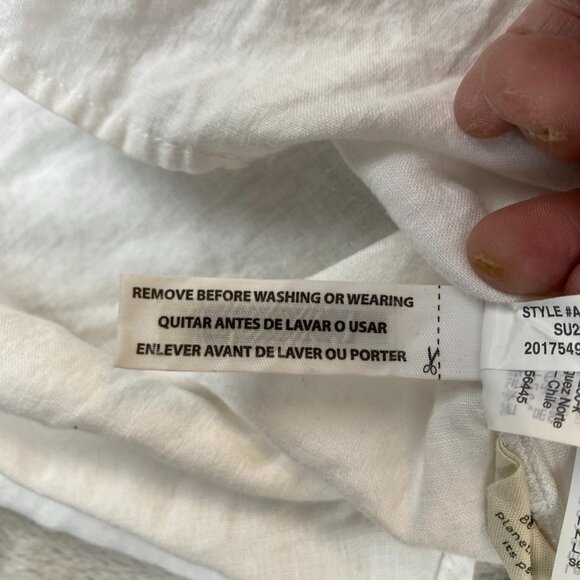 J. Crew Womens Shirt Medium Linen Blend Button-Front Long Sleeve Henley - Picture 9 of 11